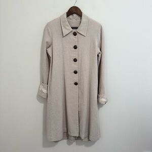 Soft Surroundings Cream Embroidered Coat